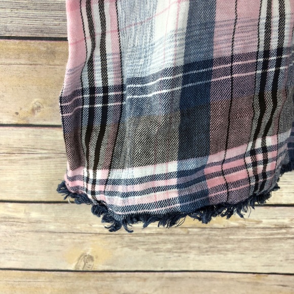 Cloth & Stone | Plaid Fray Bottom Swing Tank Sz S - Picture 3 of 8